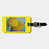 Label met gele peren op blauw bagagelabel (Voorkant horizontaal)