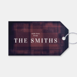 Label met geschenken voor kerstfeestdag in Navy Ch Cadeaulabel