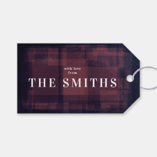 Label met geschenken voor kerstfeestdag in Navy Ch Cadeaulabel