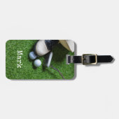 Label met golfbal en gootsteen bagagelabel (Voorkant horizontaal)