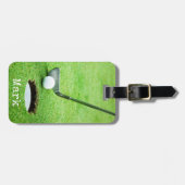 Label met golfbal in een gat bagagelabel (Voorkant horizontaal)