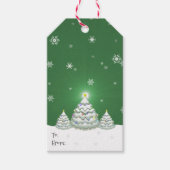 Label met groene kerstbomen cadeaulabel (Voorkant)