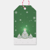 Label met groene kerstbomen cadeaulabel (Achterkant)