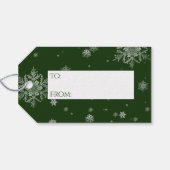 Label met groene rendierschenkingen cadeaulabel (Achterkant Horizontaal)