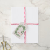 Label met groene Waterverf kerstmis Cadeaulabel (Met Touw)