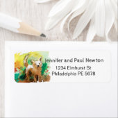 label met het retouradres van witte doggie (Insitu)