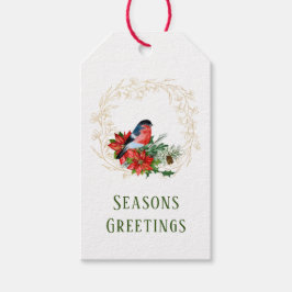 Label met kardinaal- en goudschaar cadeaulabel