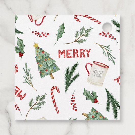 Label met kerstbomen (Achterkant)