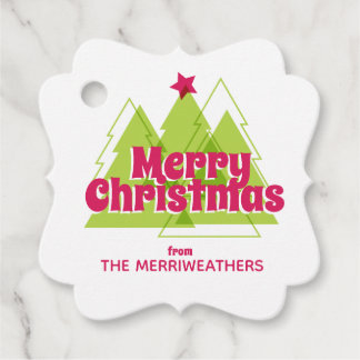 Label met kerstbomen