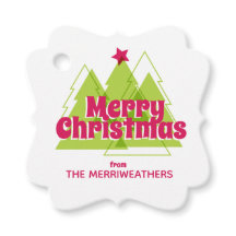 Label met kerstbomen