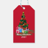 Label met kerstbomen cadeaulabel (Voorkant)