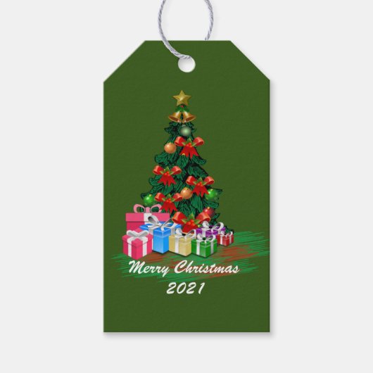 Label met kerstbomen cadeaulabel (Voorkant)