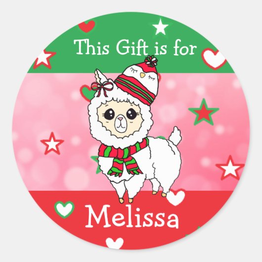 Label met kerstcadeau (Voorkant)