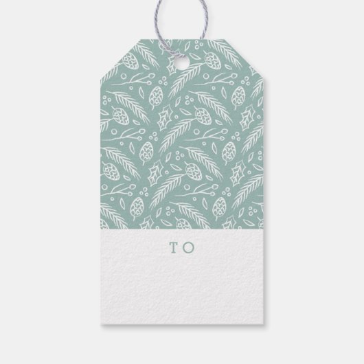 Label met kerstcadeau - Aqua Cadeaulabel (Achterkant)