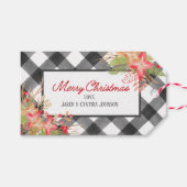 Label met kerstcadeau met buffelstang en mistletoe cadeaulabel (Voorkant (Horizontaal))