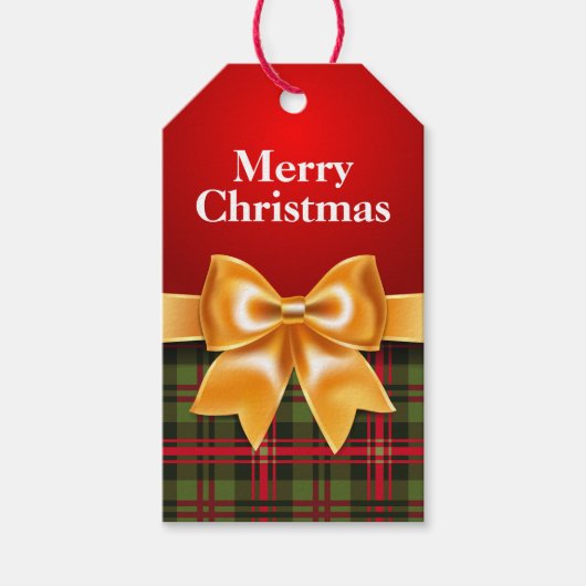 Label met kerstcadeau voor Gold Bow-cadeau Cadeaulabel (Voorkant)