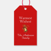 Label met kerstcadeau voor Gold Bow-cadeau Cadeaulabel (Achterkant)