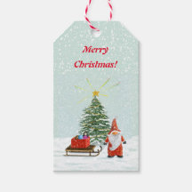 Label met kerstcadeau voor magische kerstmis