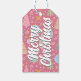 Label met kerstcadeau voor prettige feestdagen cadeaulabel