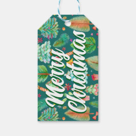 Label met kerstcadeau voor prettige feestdagen cadeaulabel