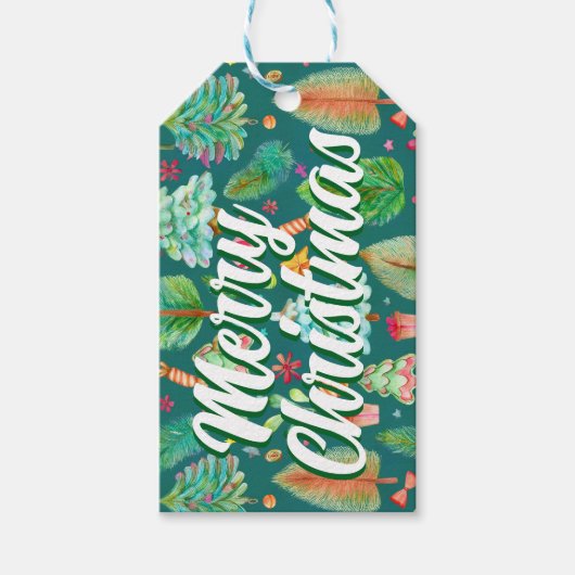 Label met kerstcadeau voor prettige feestdagen cadeaulabel (Voorkant)
