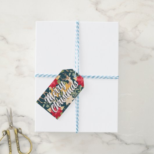 Label met kerstcadeau voor prettige feestdagen cadeaulabel (Met Touw)