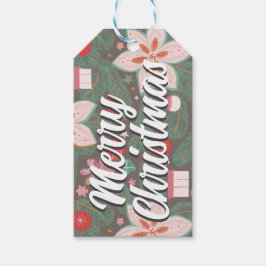 Label met kerstcadeau voor prettige feestdagen cadeaulabel