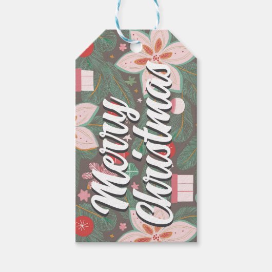 Label met kerstcadeau voor prettige feestdagen cadeaulabel (Voorkant)