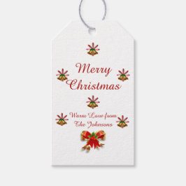 Label met kerstcadeaubonen en bonen met fijne kers cadeaulabel