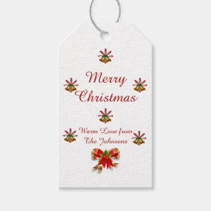 Label met kerstcadeaubonen en bonen met fijne kers cadeaulabel