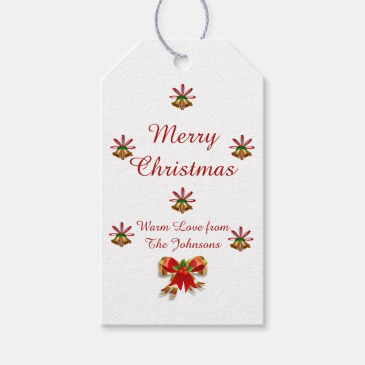 Label met kerstcadeaubonen en bonen met fijne kers cadeaulabel (Voorkant)