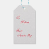 Label met kerstcadeaus - Gnomen in rij Cadeaulabel (Achterkant)