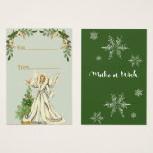 Label met kerstcadeaus in de stijl Angel Visitekaartje (Voorkant /achterkant)