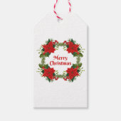 Label met kerstcadeaus van Poinsettia Cadeaulabel (Voorkant)