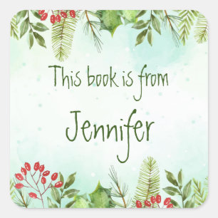 Label met kerstcadeaus voor gebukbord met Holly Be