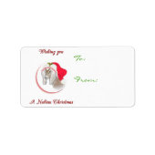 Label met kerstcadeaus voor geiten (Voorkant)