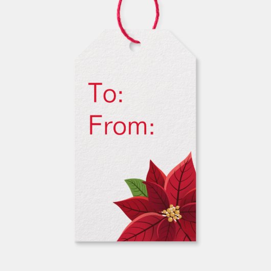 Label met kerstcadeaus voor Poinsettia Cadeaulabel (Achterkant)