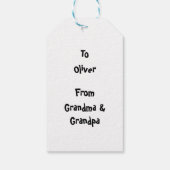 Label met kerstcadeaus voor vliegende pigers cadeaulabel (Achterkant)