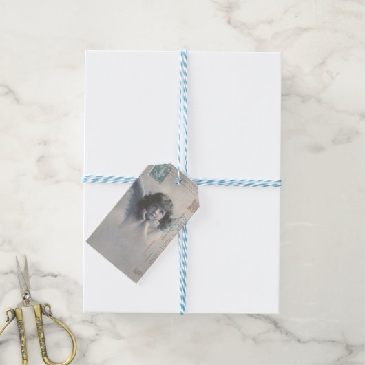 Label met kerstcadeautjes cadeaulabel (Met Touw)