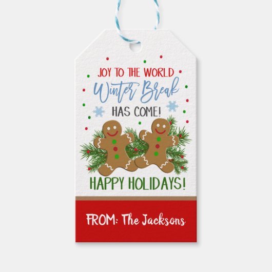 Label met kerstcadeautjes cadeaulabel (Voorkant)