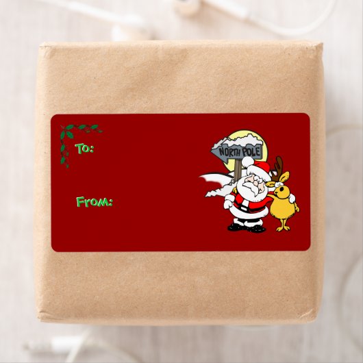 Label met kerstcadeautjes - Noordpoolboeddies (Insitu)