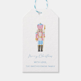 Label met kerstcadeautjes - Pastel blauw roze Cadeaulabel