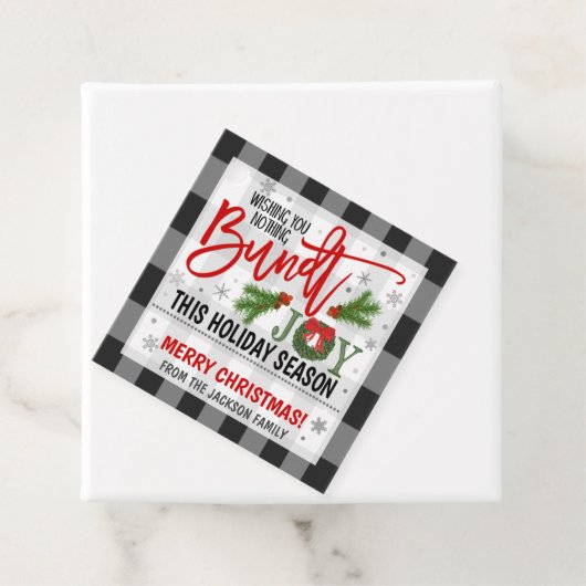 Label met kerstcadeautjes voor kerstcadeautjes (In situ)