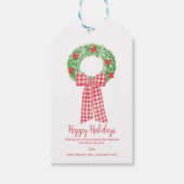 Label met kerstcadeautjes voor Red Gingham Cadeaulabel (Voorkant)