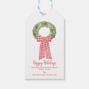 Label met kerstcadeautjes voor Red Gingham Cadeaulabel