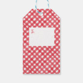 Label met kerstcadeautjes voor Red Gingham Cadeaulabel (Achterkant)