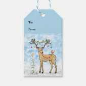 Label met kerstcadeautjes voor vogels cadeaulabel (Voorkant)