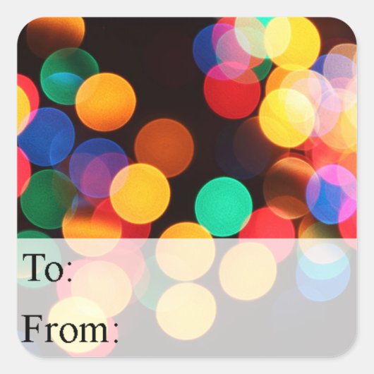 Label met kerstlampjes (Voorkant)