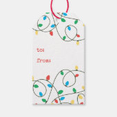 Label met kerstlampjes cadeaulabel (Voorkant)