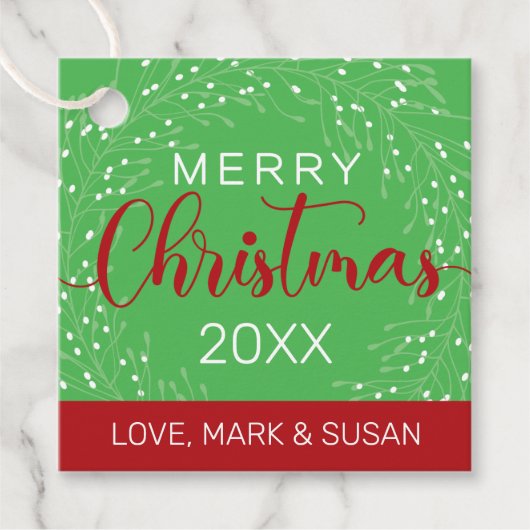 Label met kerstmis (groen) (Voorkant)